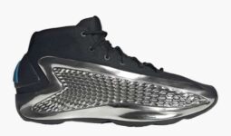 Adidas Mens Anthony Edwards 1 Mid Chrome Basketball Shoes Core Black/Silver Metallic/Core Black UK sizes: 7.5 -11.5