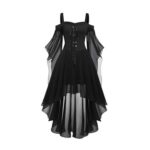 Adult Witch Costume Dress XL Black, Victorian Corset Halloween
