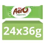 Aero Peppermint Bubbly Chocolate Bar, Light Aerated Centre, 24-Pack