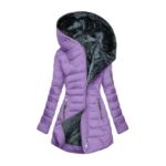 Aiixnze Womens Quilted Puffer Parka Waterproof Fur Hood