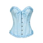 Aiixnze plus Size Lace-up Overbust Corset Bustier Black