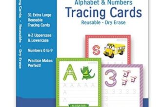 Alphabet and Number Tracing Cards, Ages 3, Reusable Dry-Erase