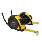 Amazon Basics (2-Pack) Self-Locking Tape Measure, MID Accuracy, 7.6 m meters Scale, Yellow