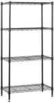 Amazon Basics 4-Shelf Narrow Storage Unit , 363kg Max Weight, Black, 35.6 cm L x 60.1 W cm x 121.9 H cm