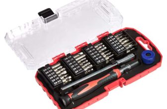 Amazon Basics 51-Piece Precision Screwdriver Bit Set, Micro Repair Tool Kit with Torx, Tri-Wing, Hex and Phillips Bits, Magnetic Case