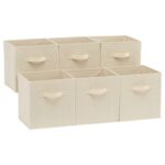 Amazon Basics Collapsible Fabric Storage Cube/Organiser with Handles, Pack of 6