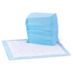 Amazon Basics Dog and Puppy Training Pads, Leakproof, 5-Layer Design with Quick-Dry Surface, Regular, Blue, Pack of 100