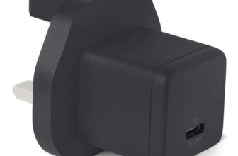 Amazon Basics Fast Charging USB C Nano GaN Wall Charger, 20W 1-Port PD 3.1 for Tablets Phones, Black