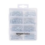 Amazon Basics Hardware Nail Assortment Kit – Includes Finish, Wire, Common, Brad and Picture Hanging Nails, 550-Piece