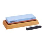 Amazon Basics Knife Sharpening Whetstone, Dual Sided 400/1000 Grit Sharpening Stone 18.03 x 6.1 x 2.79 cm, Blue & Red