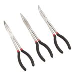 Amazon Basics Long Reach Pliers Set – Black, 3 Count