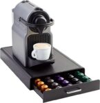 Amazon Basics Nespresso OriginalLine Coffee Pod Storage with 1 Drawer Holder, 50 Capsule Capacity, Black