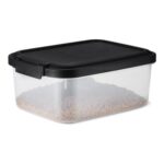 Amazon Basics Pet Food Storage Container, 4.5 Kg, Transparent-Black