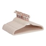Amazon Basics Slim Velvet Non-Slip Hangers, 50-Pack, Blush Pink/Rose Gold
