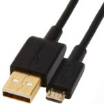 Amazon Basics USB-A to Micro USB Charging Cable, 480Mbps Transfer Speed with Gold-Plated Plugs, USB 2.0, 3 m, Black