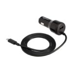 Amazon Basics USB-C (18W) with Power Delivery and USB-A (12W) Car Charger with Cable, Black