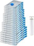 Amazon Basics Vacuum Compression Zipper Storage Bags with Hand Pump, 20 Count, 4 Pack of 5 (Small, Medium, Large & Jumbo), Multiple, Clear