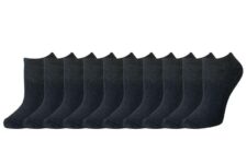 Amazon Essentials 10 Pairs Womens Cotton No-Show Athletic Socks, Lightly Cushioned Black, Size 5.5-10 (£3.34 S/S)