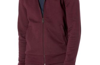 Amazon Essentials Mens Fleece Zip-Up Mock Neck Sweatshirt, Mid-Weight, Regular Fit – Burgundy Size XS