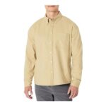 Amazon Essentials Mens Oversized Cotton Button-down Shirt, Tan, XL