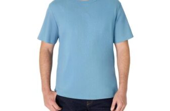 Amazon Essentials Mens Relaxed-Fit Cotton T-Shirt, Dusty Blue (Size M)