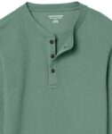 Amazon Essentials Mens Slim-Fit Long-Sleeve Waffle Henley Shirt