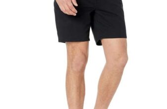 Amazon Essentials Mens Slim-Fit Stretch 5-Pocket Shorts Size 42 – Black