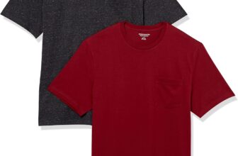 Amazon Essentials Mens T-Shirt Slim-Fit Short-Sleeved Crewneck Pocket, Pack of 2