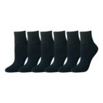 Amazon Essentials Womens Lightweight Turn-Cuff Socks, Black, 3-7