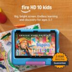 Amazon Fire HD 10 Kids tablet (newest gen) ages 37, includes ads-free books, games, apps and videos that children love, 10.1 brilliant screen, parental controls, 2-year worry-free guarantee, 32 GB