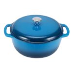 AmazonBasics Enameled Cast Iron Casserole Dutch Oven – 5.67 L, Blue