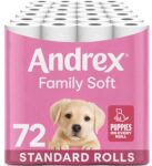 Andrex Family Soft Toilet Roll – 72 Toilet Rolls, Bulk Buy, Fragrance Free, FSC Certified