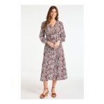 Animal Print V-Neck Elasticated Waist Dress
