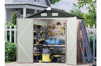 Aoxun 6×4 Ft Metal Garden Shed Heavy Duty Storage