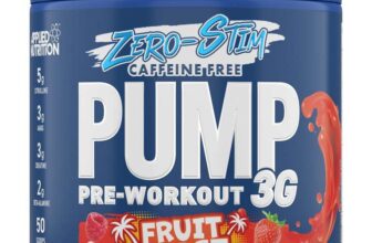 Applied Nutrition Pump Zero Pre Workout – Zero Stim, Caffeine Free, Energy & Performance (375g – 25 Servings) (Fruit Burst)