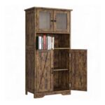 Aptliton 4-Door Storage Cabinet, 60x30x128cm, Retro Color