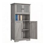 Aptliton 4-Door Tall Freestanding Storage Cabinet, Grey