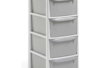 Argos Home 4 Drawer Plastic Drawers – Light Grey / Blue or Pink – Free C&C