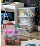 Argos Home 4 x 27 Litre Glitter Storage Boxes – Silver – Free C&C