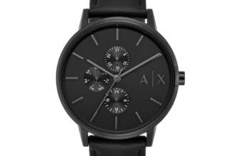 Armani Exchange Mens Watch Multifunctional Quartz Movement 42mm Case Leather Strap