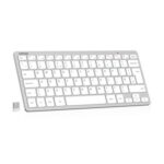 Arteck 2.4G Wireless Keyboard, Ultra Slim, Media Hotkeys, Silver