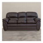 Artemis Home Leverton 3 Seater Brown Bonded Leather Sofa