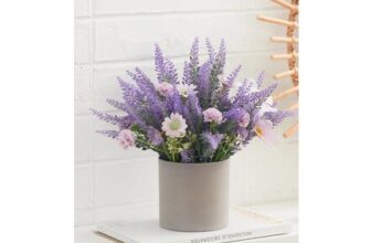 Artificial Lavender Potted Purple Flower Tabletop Planter
