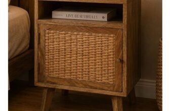 Artisan Furniture Single Knit Door Single Shelf Brown Solid Wood Bedside Table