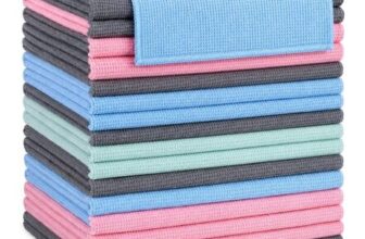 Aslaz Microfibre Cloths, 20 Pack, Lint-Free, Streak-Free, 25x24cm, Washable