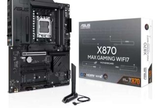Asus X870 MAX GAMING WIFI7, AMD X870, AM5, ATX, 4 DDR5, HDMI, 2 USB4, Wi-Fi 7, 2.5G LAN, 3X M.2 – Sold by Realtime Distribution