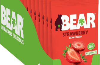 BEAR Fruit Dried Strawberry Packs – Gently Baked Fruit – Healthy – Vegan – 14 x 35g