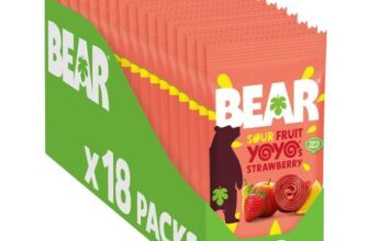 BEAR Super Sour Strawberry & Apple Yoyos Dried Fruit Rolls