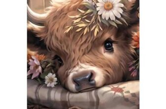 BEAYIOU Highland Cow Cross Stitch Kit, 12x16in
