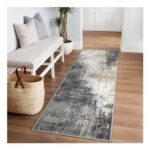 BEIMO Washable Runner Rug 80x150cm Abstract Grey Gold
